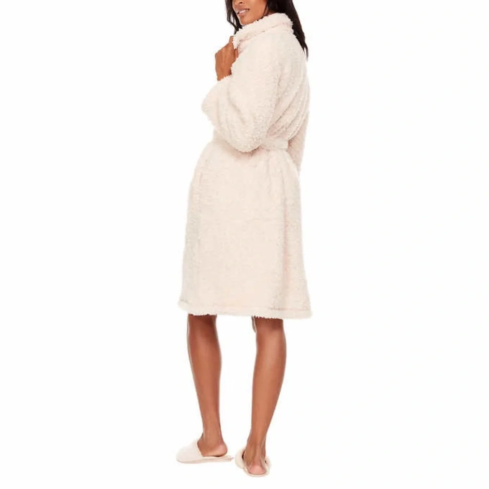 Flora Nikrooz Plush Beige Ivory Luxury Robe small / medium